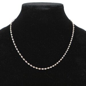 Twisted Herringbone 925 Sterling Silver Chain Mexico Hallmarked Classic 18"